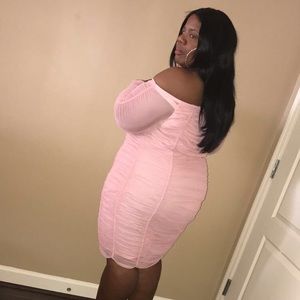 Off the Shoulder Pink Dress